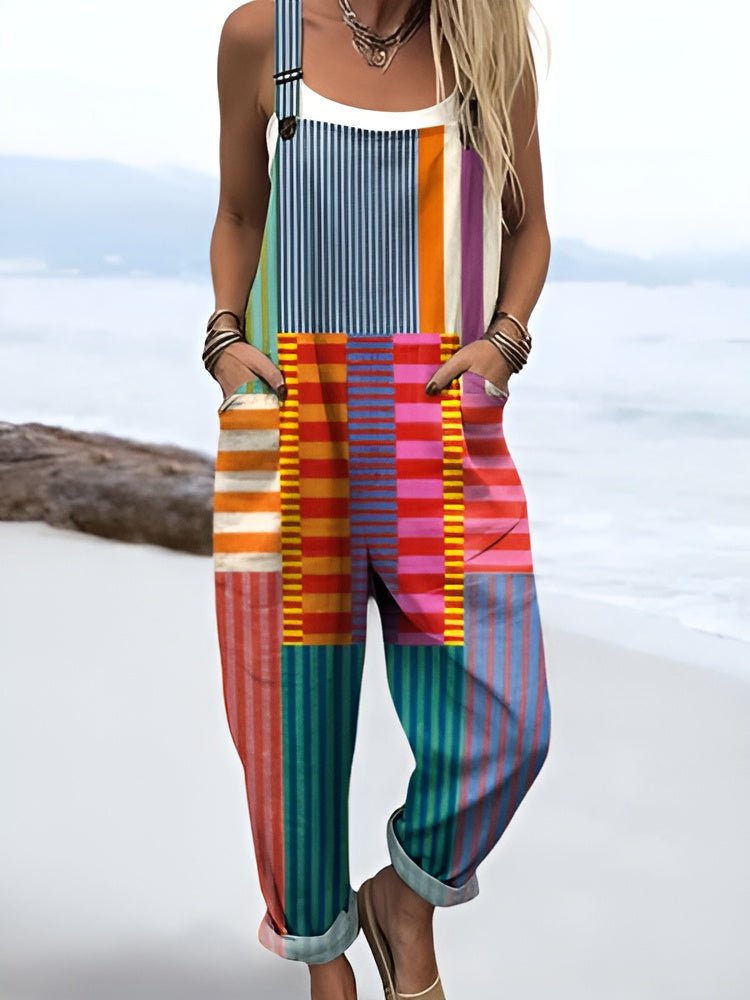 Lærke™ | Colorful Pop Stripes Overalls