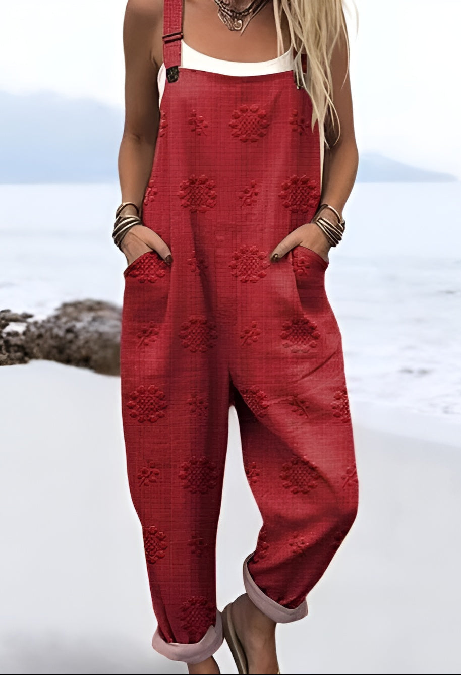 Lynn™ | Rosewood Embossed Bib Overalls